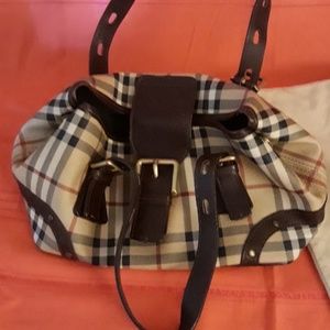 Burberry small nova check buckle tote